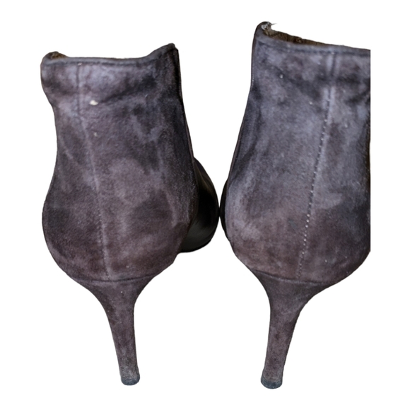 NINE West Valid Leather Ankle Booties Chocolate Brown Stiletto High Heel - Picture 3 of 6